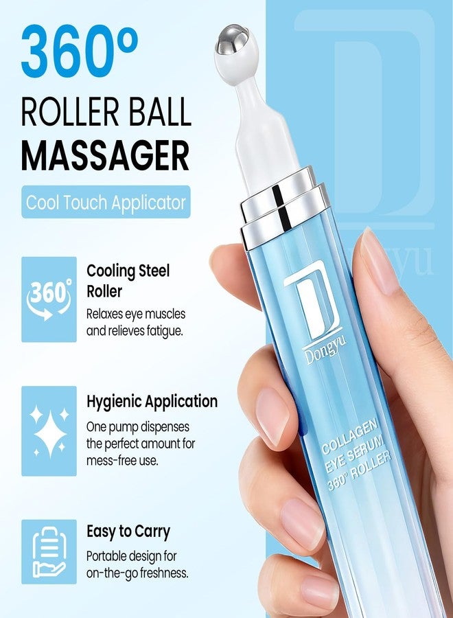 Dongyu Caffeine Under Eye Cream: Anti Aging Firming Collagen Eye Care - Puffy Eye Treatment for Beauty Enthusiasts Morning Night Daily Use (Light Blue) - Image 4